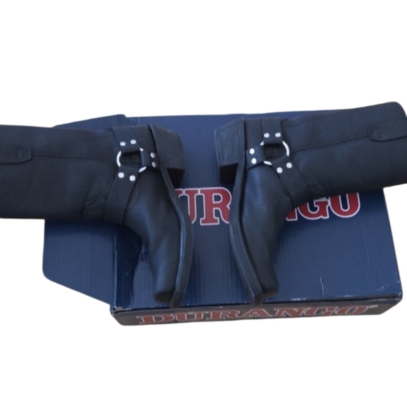 Durango Black Leather Western Boots with Buckle - Picture 3 of 10